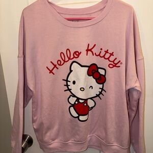 Sanrio Hello Kitty Light Pink Sweatshirt with Red Graphic